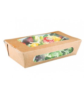 Boîte salade kraft avec fenêtre bio