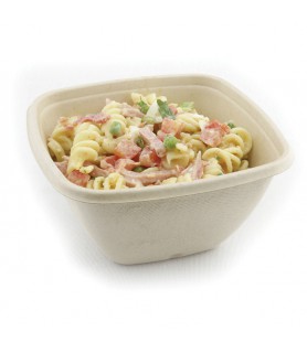 Bol salade bagasse carré 500ml plat froid et chaud