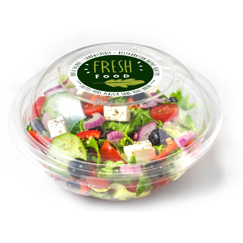 Etiquette personnalisée ronde pour boite salade