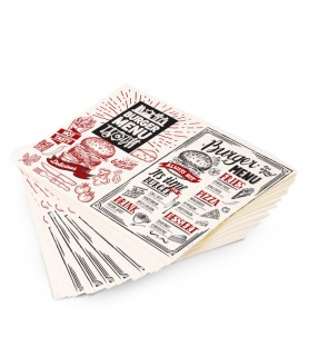 Papier anti-gras kraft blanc 35g +PE 9g personnalisé - emballage boucherie prix bas