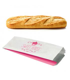 Sac baguette kraft blanchi Emballage Personnalisé Boulangerie pas cher