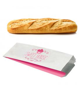 Sac baguette kraft blanchi Emballage Personnalisé Boulangerie pas cher