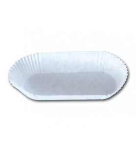 caissette blanche papier allongée pour éclairs, patisseries allongées