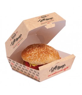 Boîte burger ext. kraft int. blanc personnalisée encrage 30%