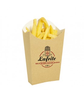 GRANDE frite kraft brun intérieur blanc