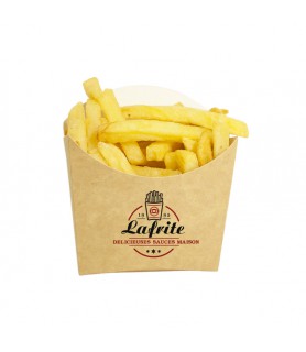 PETITE frite kraft brun intérieur blanc