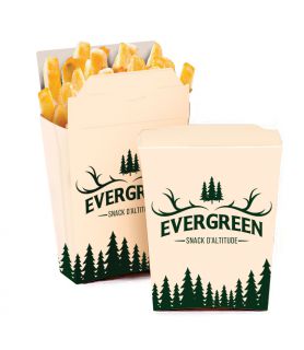 Pochette à frites à emporter - support carton blanc