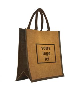 Sac 42+19x35cm jute / chocolat