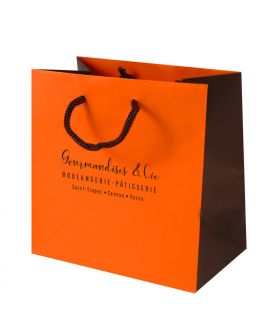 Sac cabas luxe orange/brun personnalisé