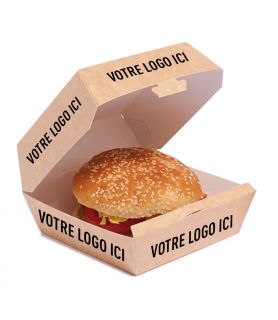 Boite à burger personnalisée ext. kraft int. blanc