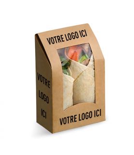 Boite wraps et tacos personnalisée support brun /intérieur blanc