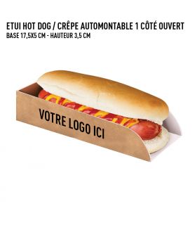 Etui hot-dog / crêpe ext. kraft int. blanc