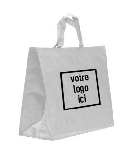 Sac cabas polypro tissé 42+19x35 blanc