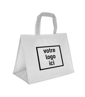 Sac cabas polypro tissé 36+20x27 blanc