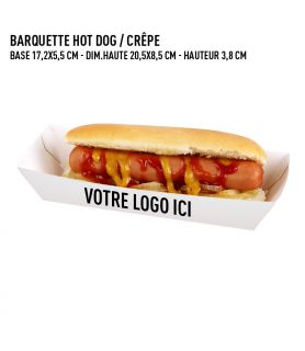 Barquette hot-dog / crêpe carton blanc