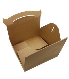 Boîte poignée carton brun
