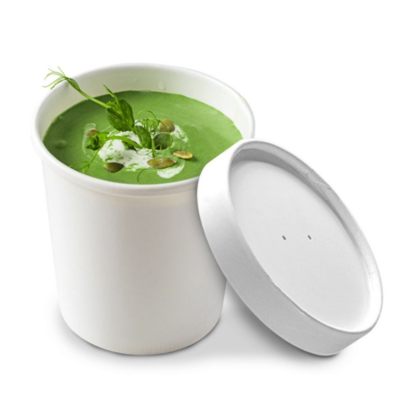 Pot à soupe carton blanc micro ondable