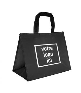 Sac cabas polypro tissé  36+20x27 noir