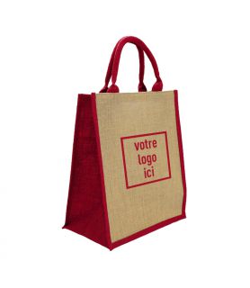 Sac 30+19x35cm jute / rouge