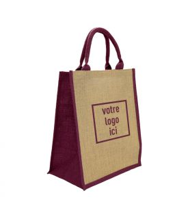 Sac 30+19x35cm jute / bordeaux