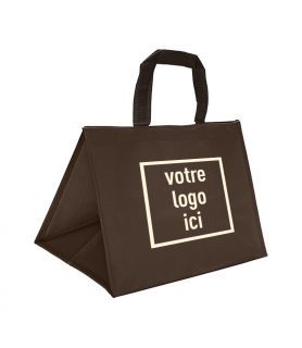 Sac 36+30x27cm polypro chocolat- soufflet large