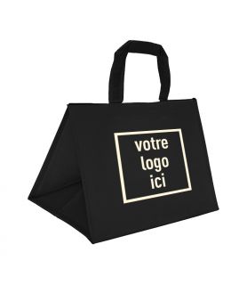 Sac 36+30x27cm polypro noir- soufflet large