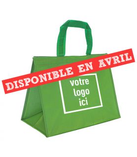 Sac cabas polypro tissé 36+20x27 vert