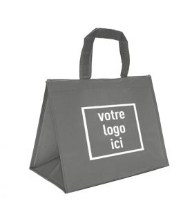 Sac cabas polypro tissé 36+20x27 gris