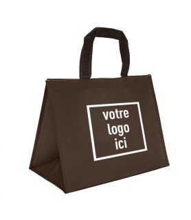 Sac cabas isotherme 40+20x30cm CHOCOLAT