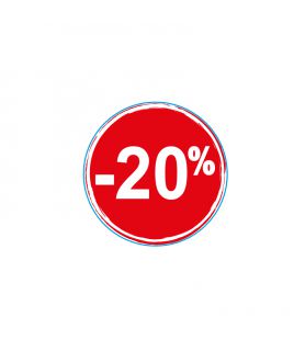 Étiquette adhésive rouge -20%