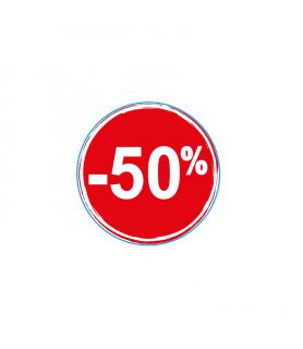Étiquette adhésive rouge -50%