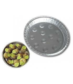 Assiette aluminium alvéolée pour escargots