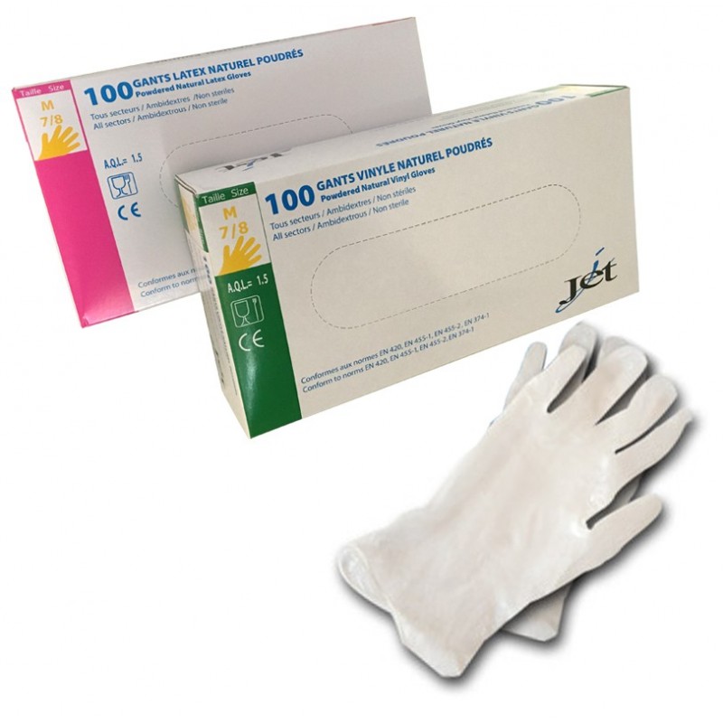 Gants latex ou vynil protection restauration hygiène Gants latex ou vynil protection restauration hygiène