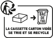 la caissette carton vidée se trie et se recycle