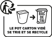 la boîte carton vidée se trie et se recycle