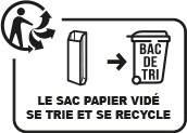 le sac papier vidé se trie et se recycle