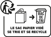 le sac papier vidé se trie et se recycle