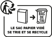 le sac papier vidée se trie et se recycle