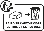 la boite carton vidée se trie et se recycle