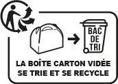 la boite carton vidée se trie et se recycle