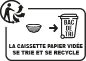 la caissette papier vidée se trie et se recycle