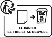 le papier vidé se trie et se recycle