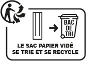 le sac papier vidé se trie et se recycle